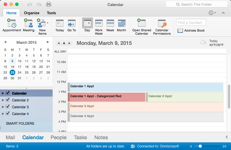 How to see split view shared calendar with microsoft exchange using office 2011 for mac windows 10
